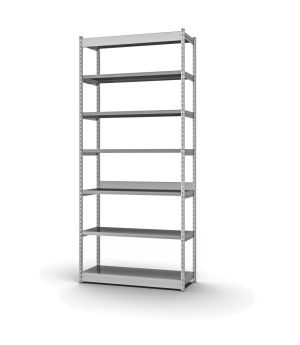Fachboden-Rohrregal Grundregal RR, 2.500×1.025×800 mm, verzinkt