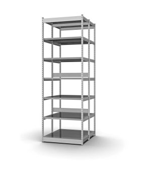 Fachboden-Rohrregal Grundregal RR, 2.500×1.325×800 mm, verzinkt