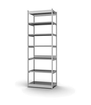 Fachboden-Rohrregal Grundregal RR, 2.500×1.325×800 mm, verzinkt