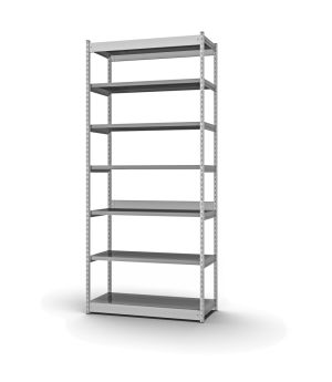 Fachboden-Rohrregal Grundregal RR, 3.000×1.025×400 mm, verzinkt