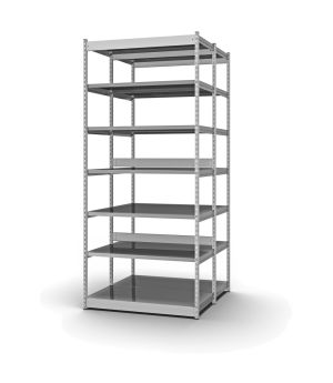 Fachboden-Rohrregal Grundregal RR, 3.000×1.025×500 mm, verzinkt