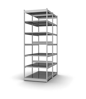 Fachboden-Rohrregal Grundregal RR, 3.000×1.325×500 mm, verzinkt