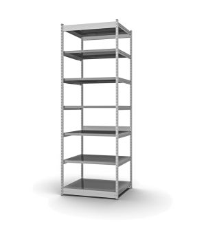 Fachboden-Rohrregal Grundregal RR, 3.000×1.325×500 mm, verzinkt
