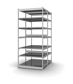 Fachboden-Rohrregal Grundregal RR, 3.000×1.025×600 mm, verzinkt
