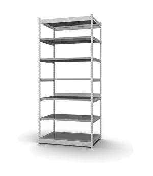 Fachboden-Rohrregal Grundregal RR, 3.000×1.025×600 mm, verzinkt