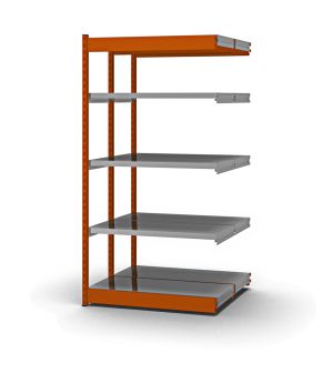 Fachboden-Rohrregal Grundregal RR, 3.000×1.325×600 mm, verzinkt