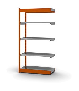 Fachboden-Rohrregal Grundregal RR, 3.000×1.325×600 mm, verzinkt