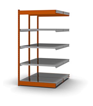 Fachboden-Rohrregal Grundregal RR, 3.000×1.325×800 mm, verzinkt