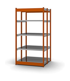Fachboden-Rohrregal Anbauregal RR, 3.000×1.025×500 mm, verzinkt