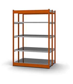 Fachboden-Rohrregal Anbauregal RR, 3.000×1.325×500 mm, verzinkt