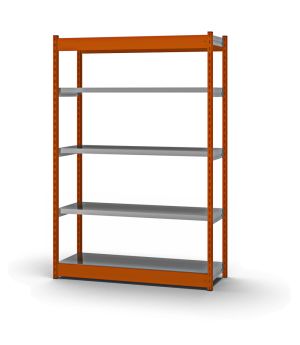 Fachboden-Rohrregal Anbauregal RR, 3.000×1.325×500 mm, verzinkt