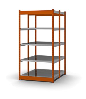 Fachboden-Rohrregal Anbauregal RR, 3.000×1.025×600 mm, verzinkt