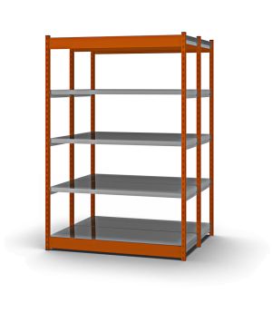 Fachboden-Rohrregal Anbauregal RR, 3.000×1.325×600 mm, verzinkt