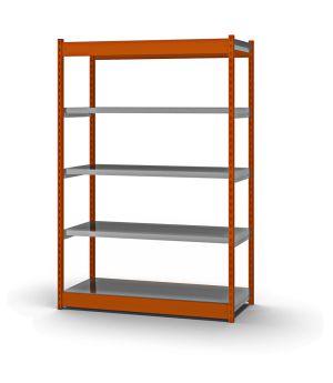 Fachboden-Rohrregal Anbauregal RR, 3.000×1.325×600 mm, verzinkt
