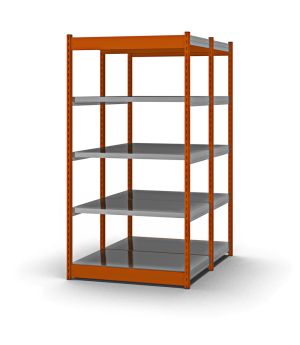 Fachboden-Rohrregal Anbauregal RR, 3.000×1.025×800 mm, verzinkt