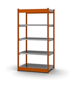 Fachboden-Rohrregal Anbauregal RR, 3.000×1.025×800 mm, verzinkt