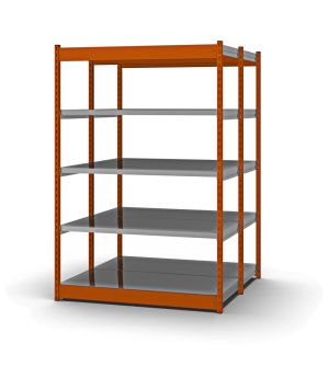 Fachboden-Rohrregal Anbauregal RR, 3.000×1.325×800 mm, verzinkt