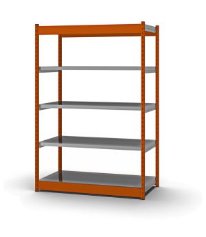 Fachboden-Rohrregal Anbauregal RR, 3.000×1.325×800 mm, verzinkt