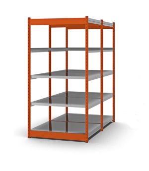 Fachboden-Rohrregal Grundregal RR, 2.000×1.025×400 mm, verzinkt
