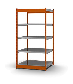 Fachboden-Rohrregal Grundregal RR, 2.000×1.025×400 mm, verzinkt