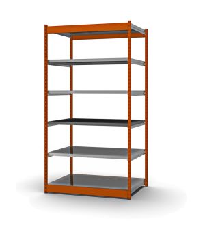 Fachboden-Rohrregal Grundregal RR, 2.000×1.325×400 mm, verzinkt