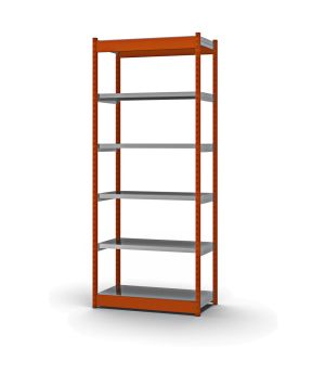 Fachboden-Rohrregal Grundregal RR, 2.000×1.025×500 mm, verzinkt