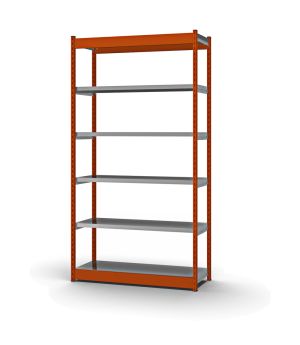 Fachboden-Rohrregal Grundregal RR, 2.000×1.325×500 mm, verzinkt