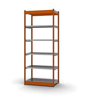 Fachboden-Rohrregal Grundregal RR, 2.000×1.025×600 mm, verzinkt