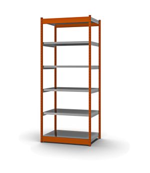 Fachboden-Rohrregal Grundregal RR, 2.000×1.025×800 mm, verzinkt