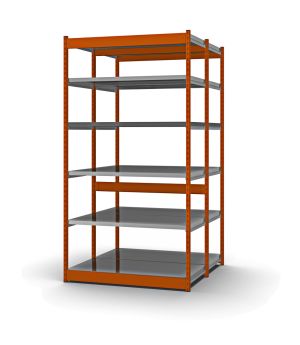 Fachboden-Rohrregal Grundregal RR, 2.000×1.325×800 mm, verzinkt