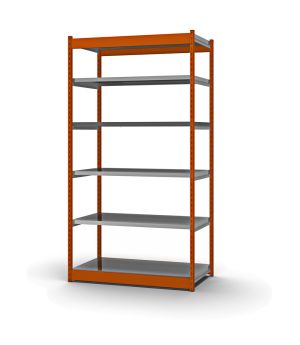 Fachboden-Rohrregal Grundregal RR, 2.000×1.325×800 mm, verzinkt