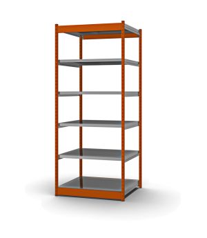 Fachboden-Rohrregal Grundregal RR, 2.500×1.025×400 mm, verzinkt