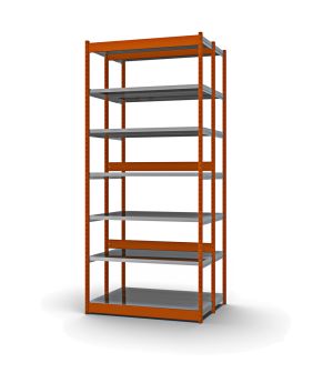 Fachboden-Rohrregal Grundregal RR, 2.500×1.025×800 mm, verzinkt