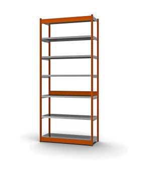 Fachboden-Rohrregal Grundregal RR, 2.500×1.325×500 mm, verzinkt