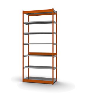 Fachboden-Rohrregal Grundregal RR, 3.000×1.025×400 mm, verzinkt