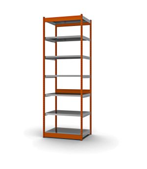 Fachboden-Rohrregal Grundregal RR, 3.000×1.325×400 mm, verzinkt