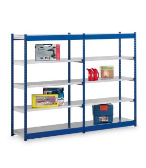 Fachboden-Rohrregal Anbauregal RR, 2.500×1.325×500 mm, verzinkt