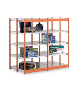 Fachboden-Rohrregal Anbauregal RR, 2.000×1.025×600 mm, verzinkt
