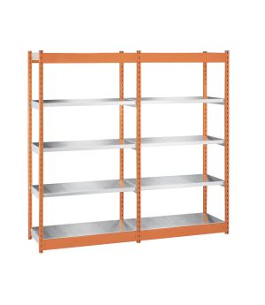 Fachboden-Rohrregal Grundregal RR, 3.000×1.325×600 mm, verzinkt