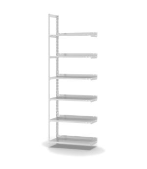 Aktenregal Anbauregal WR, 2.200×750×300 mm, lichtgrau