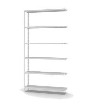 Fachbodenregal Anbauregal WR, 2.500×1.300×300 mm, lichtgrau