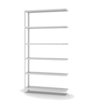 Fachbodenregal Anbauregal WR, 2.500×1.300×300 mm, lichtgrau