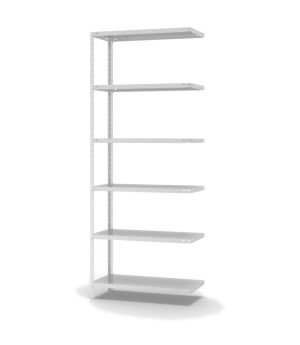 Fachbodenregal Anbauregal WR, 2.500×1.000×400 mm, lichtgrau