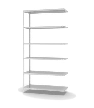 Fachbodenregal Anbauregal WR, 2.500×1.300×500 mm, lichtgrau