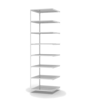 Aktenregal Anbauregal WR, 2.550×750×600 mm, lichtgrau
