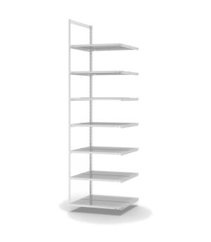 Aktenregal Anbauregal WR, 2.550×750×600 mm, lichtgrau