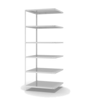 Fachbodenregal Anbauregal WR, 2.500×1.000×800 mm, lichtgrau