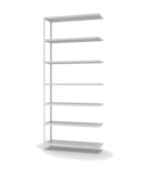 Fachbodenregal Anbauregal WR, 3.000×1.300×400 mm, lichtgrau