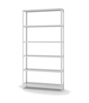 Fachbodenregal Grundregal WR, 2.500×1.300×300 mm, lichtgrau