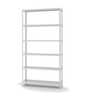 Fachbodenregal Grundregal WR, 2.500×1.300×300 mm, lichtgrau